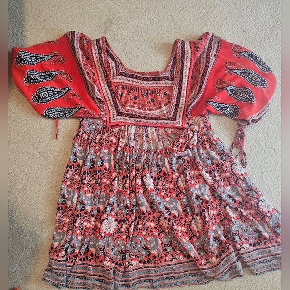 Midsummer's Dream Dress by Free People, specifically in the "Poppy Combo" Small - Picture 6 of 9